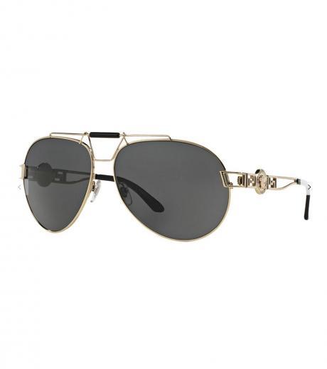 golden grey aviator sunglasses