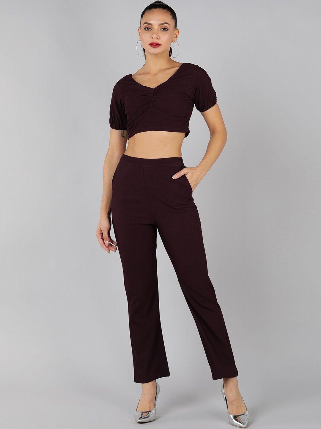 golden kite crop top with trousers