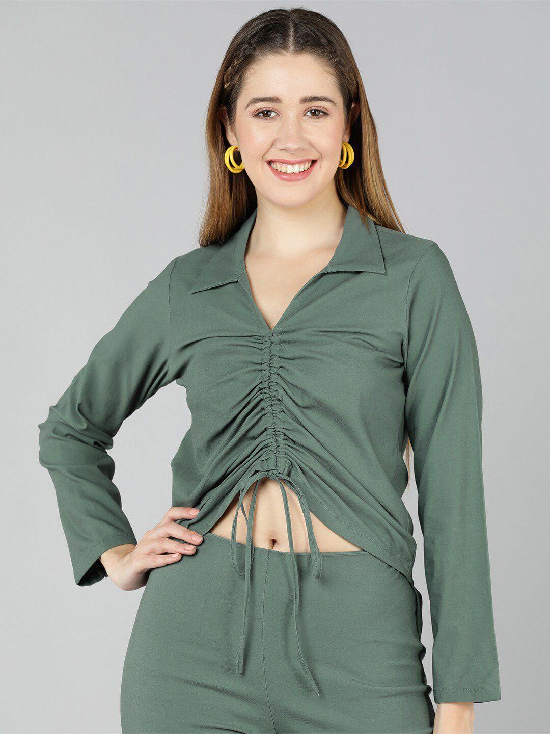 golden kite shirt collar shirt style crop top