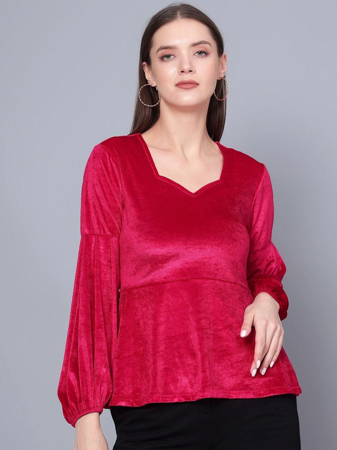 golden kite sweetheart neck velvet a-line top