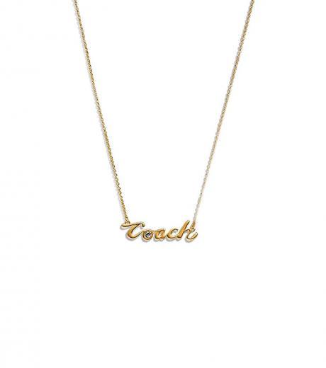 golden logo script necklace