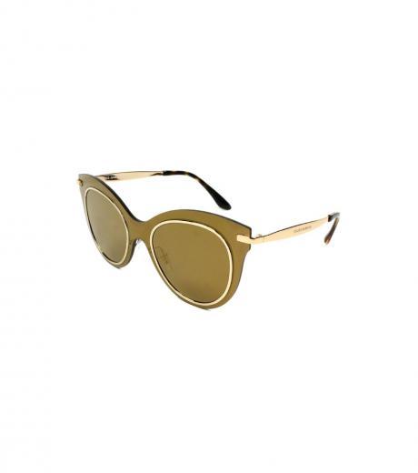 golden mirror cat eye shield sunglasses