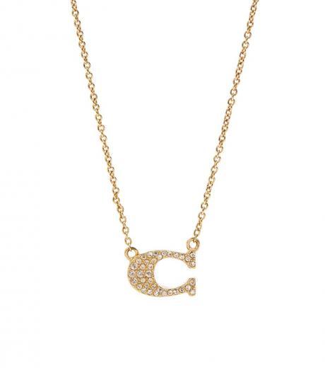 golden pave signature necklace