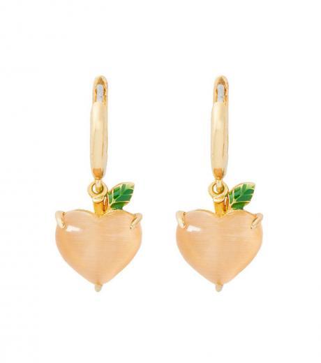 golden peach huggie earrings