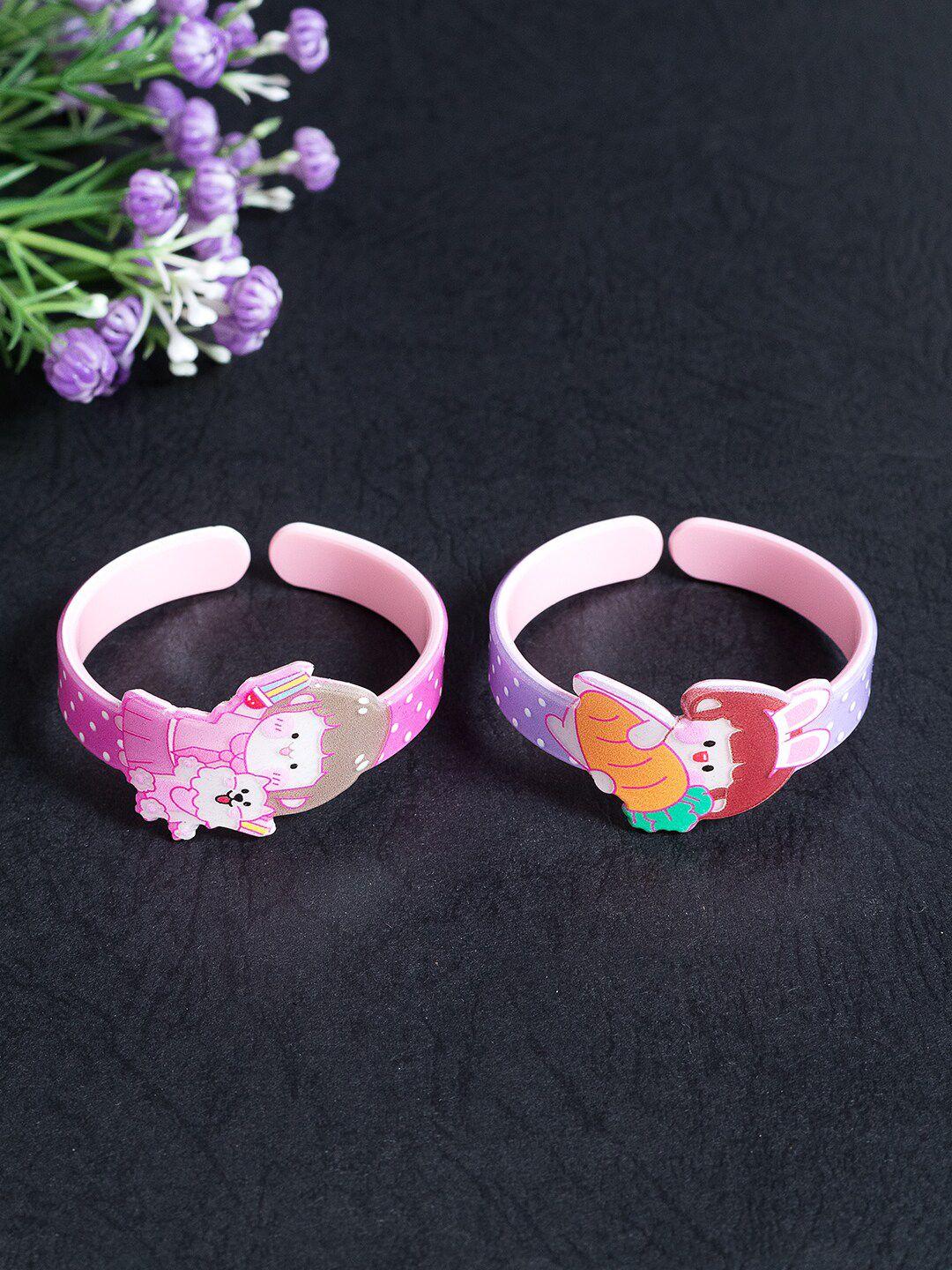 golden peacock girls set of 2 wraparound plastic bracelet