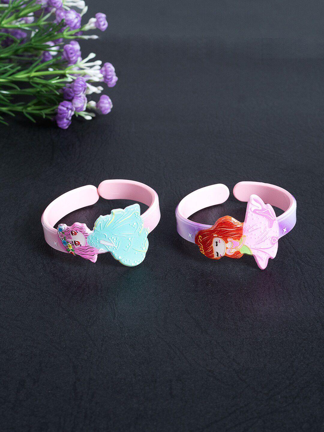 golden peacock girls set of 2 wraparound plastic bracelet