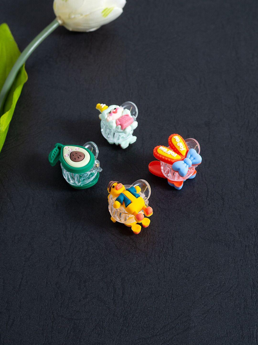 golden peacock girls set of 4 claw clips