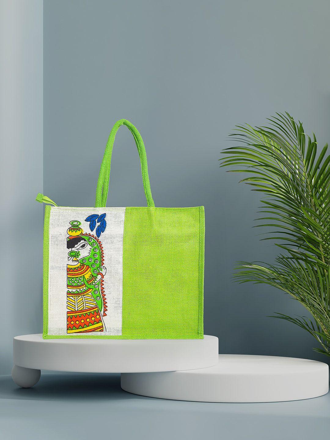 golden peacock green colourblocked oversized shopper tote bag