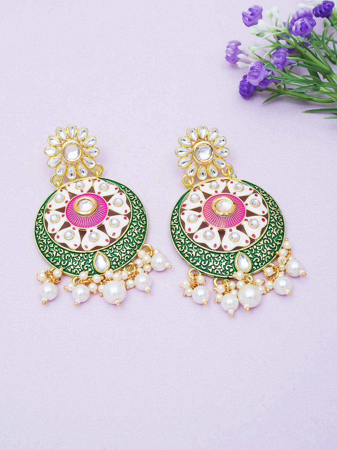 golden peacock multicoloured contemporary drop earrings