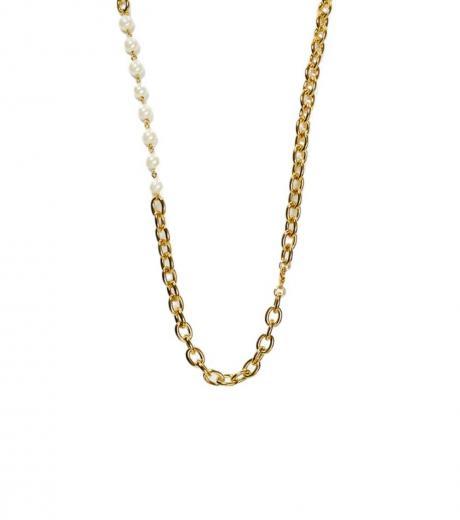 golden pearl chain necklace