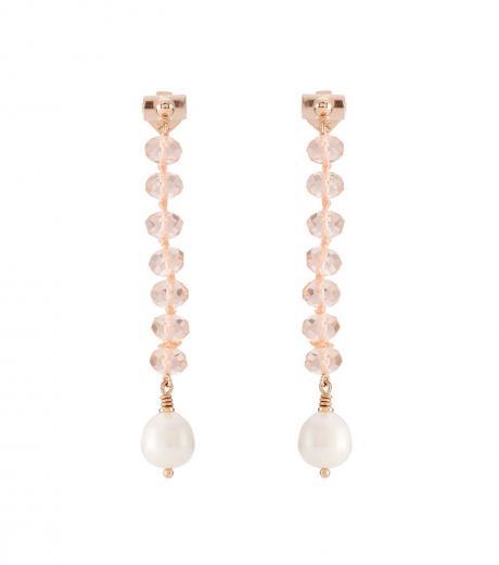 golden pearl drop earrings
