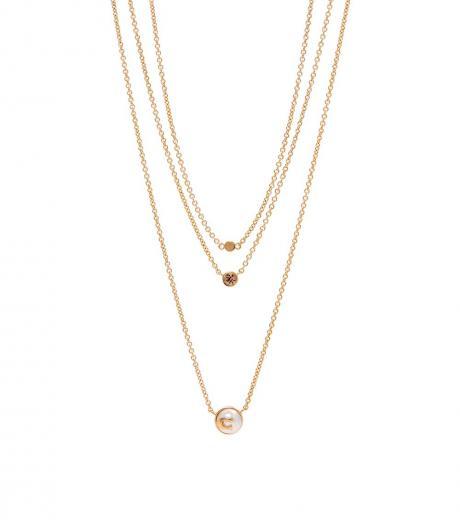 golden pearl signature layer necklace