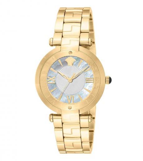 golden revive white dial watch