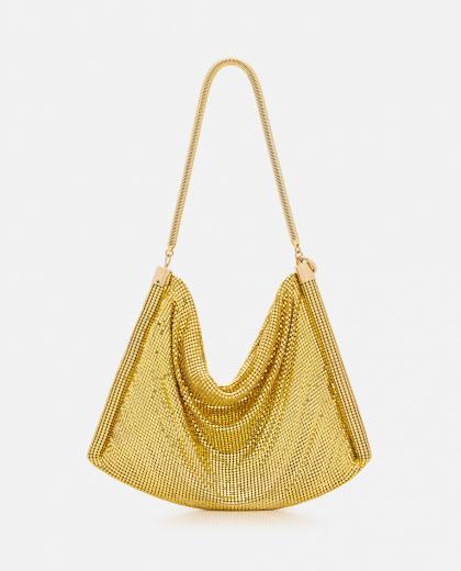 golden small pixel tube shoulder bag