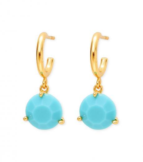 golden turquoise stone drop earrings