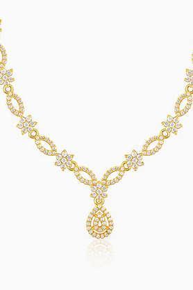 golden zircon shine elegant necklace