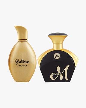 goldie eau de parfum fruity floral perfume 100 ml for women & m for her eau de parfum fruity floral perfume 90 ml for women + 2 parfum testers