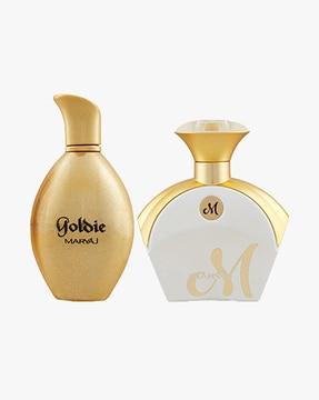 goldie eau de parfum fruity floral perfume 100 ml for women & m white for her eau de parfum perfume 90 ml for women + 2 parfum testers