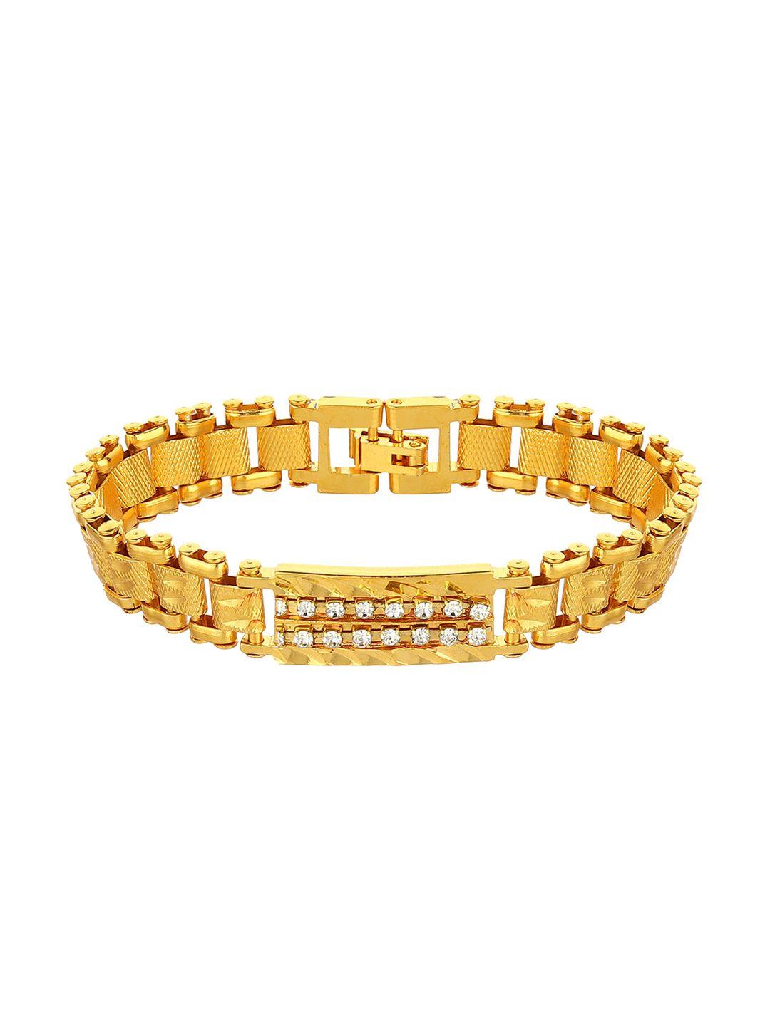 goldnera men gold-plated studded wrap around bracelet