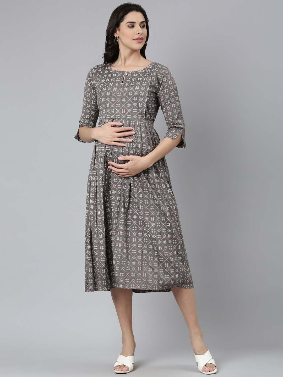 goldstroms printed maternity fit & flare dress
