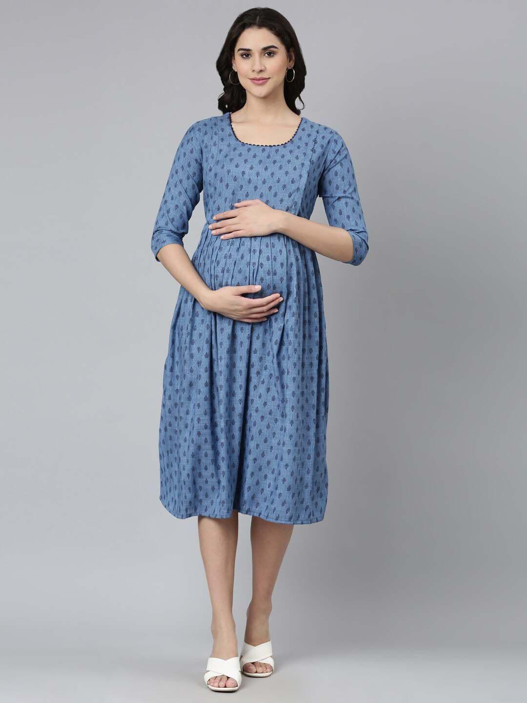 goldstroms printed maternity fit & flare dress