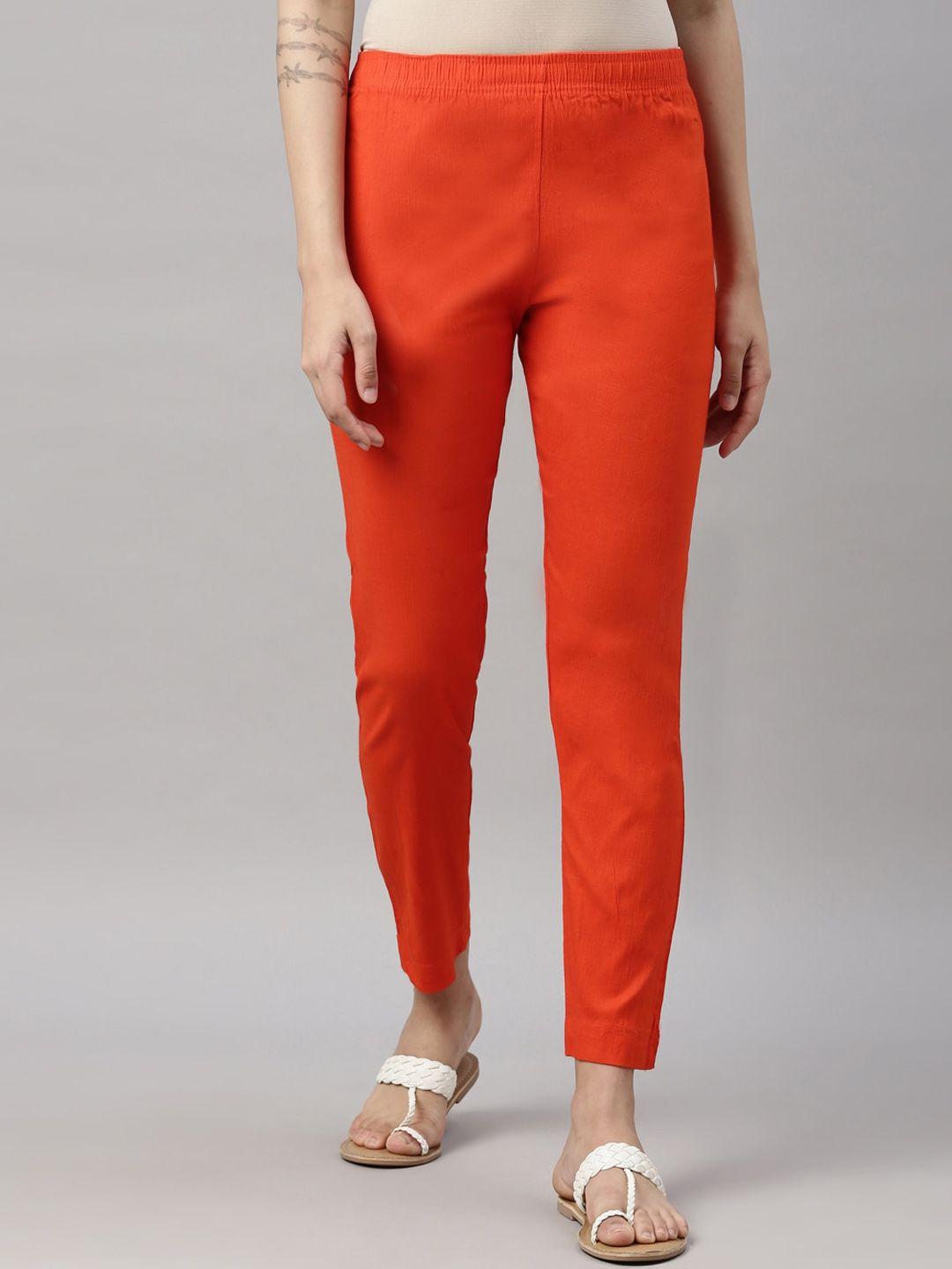 goldstroms women mid-rise cotton trousers