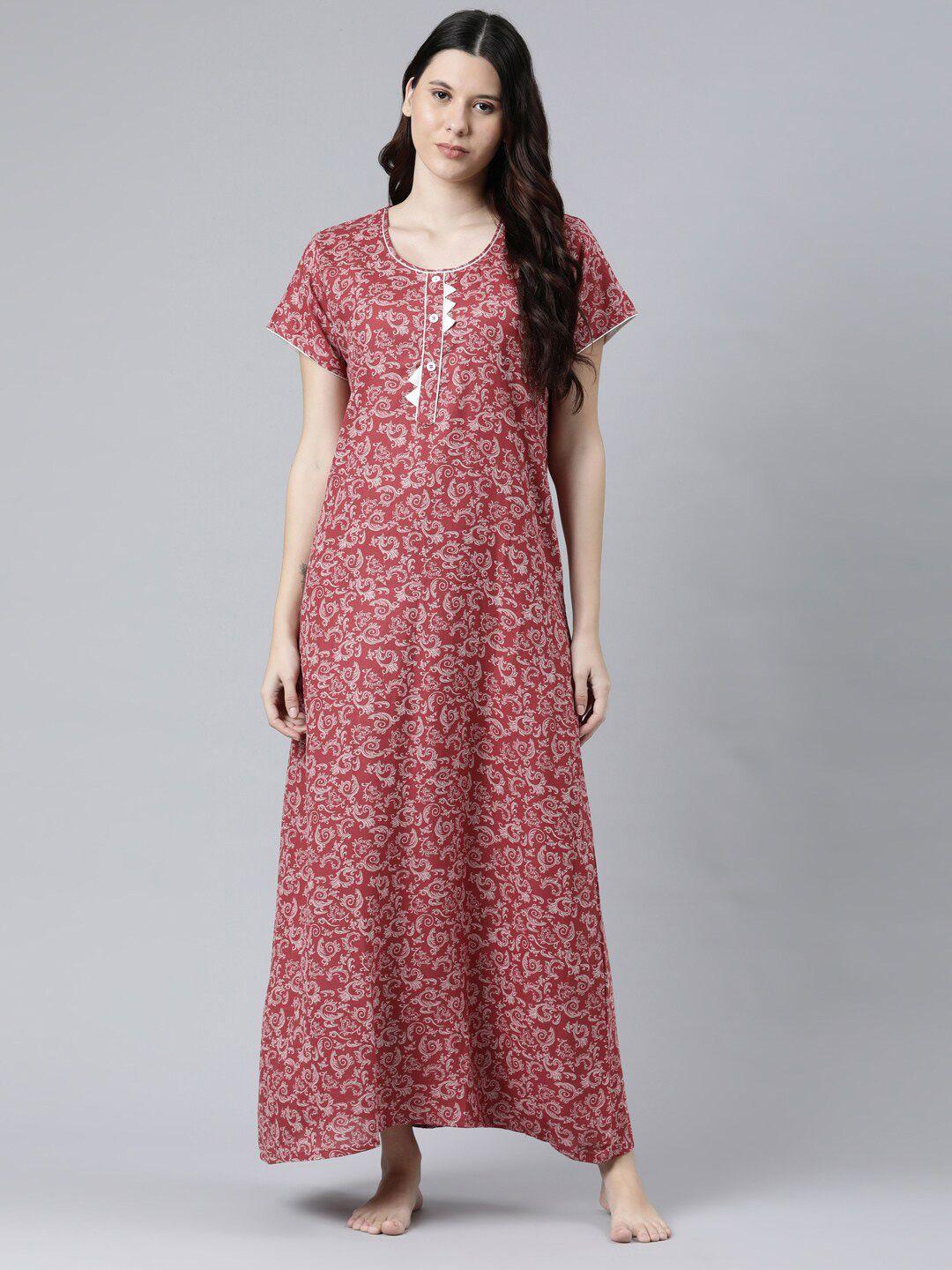 goldstroms ethnic motifs printed maxi nightdress