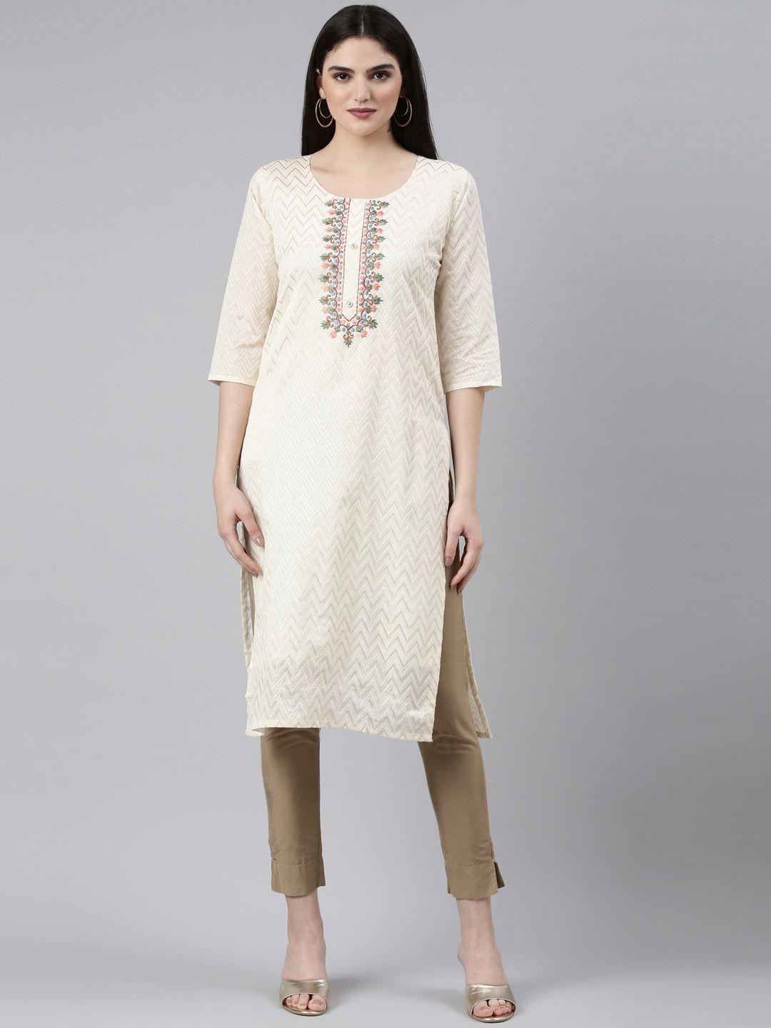 goldstroms floral embroidered khadi kurta