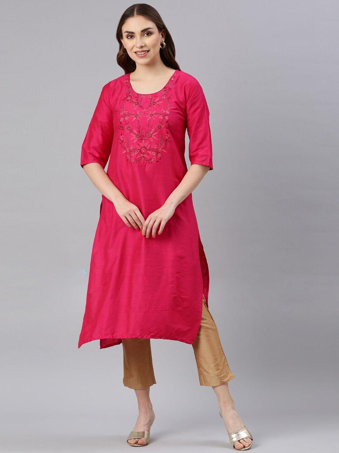 goldstroms floral embroidered straight kurta