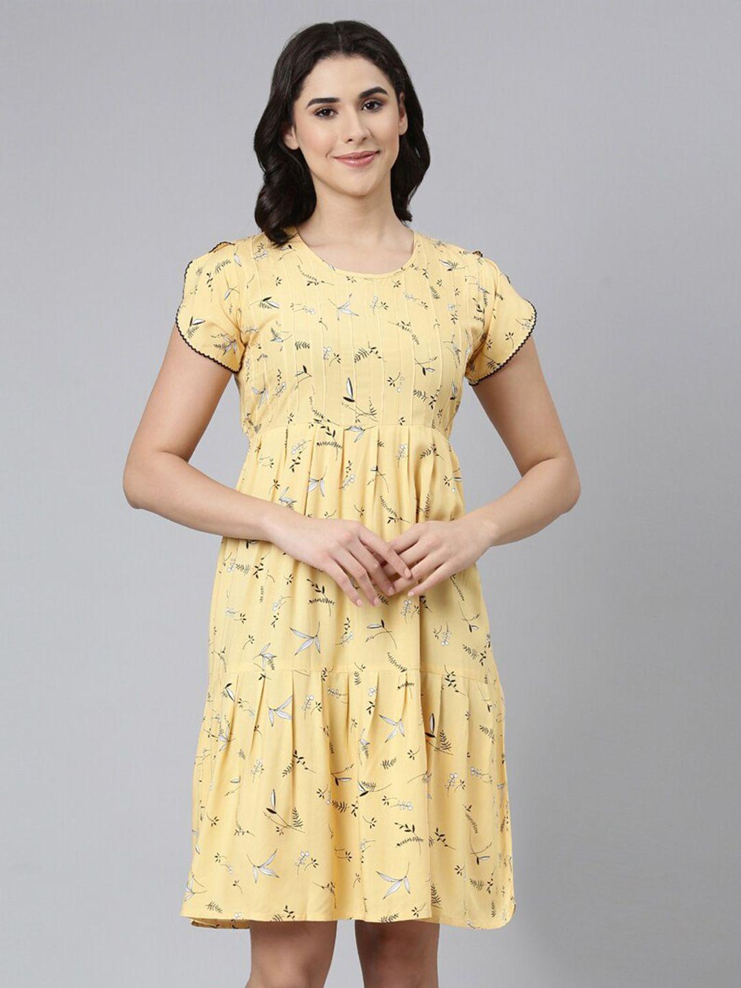 goldstroms floral print puff sleeve fit & flare dress