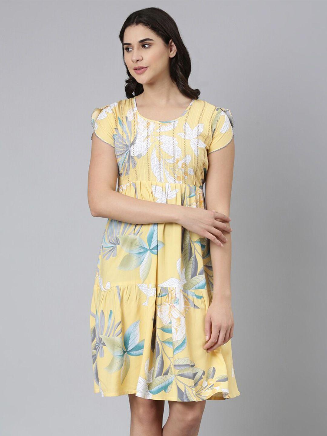 goldstroms floral printed fit & flare dress