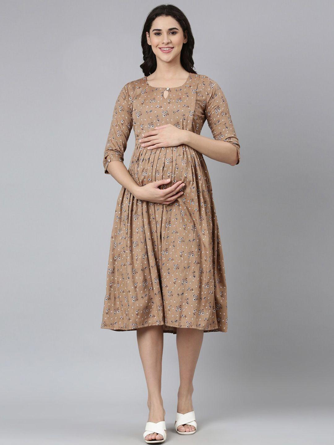 goldstroms floral printed fit & flare maternity dress