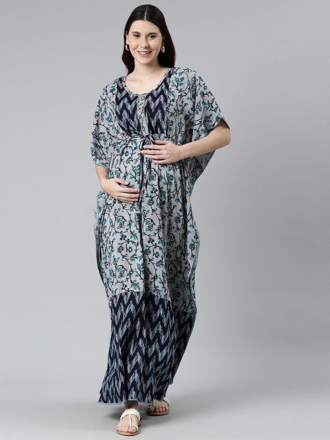 goldstroms floral printed maternity kaftan nightdress