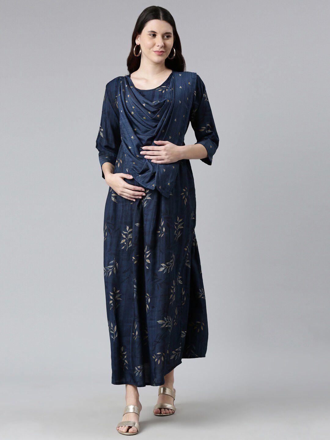 goldstroms floral printed tie-ups maternity maxi dress