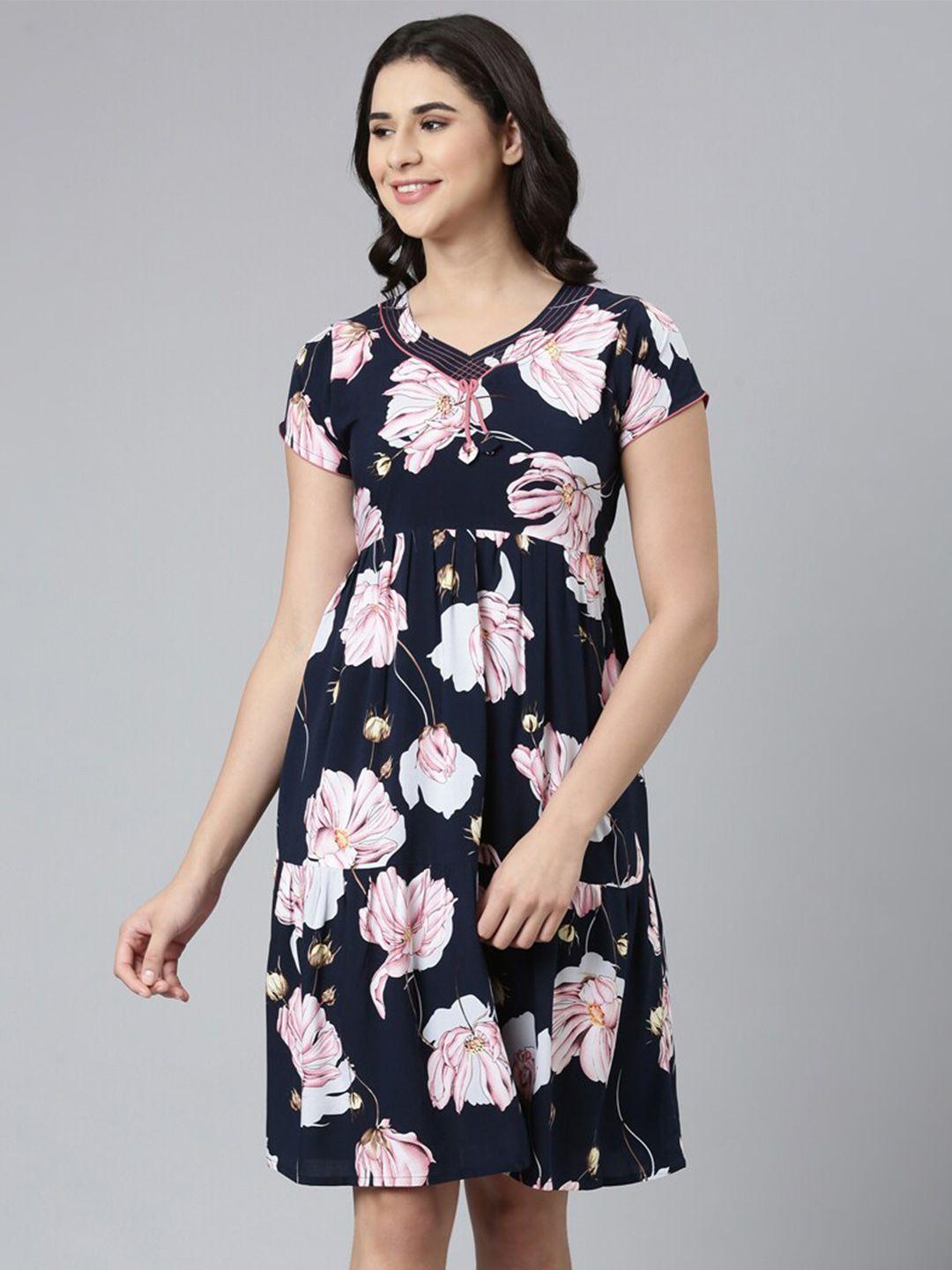 goldstroms floral printed v-neck nightdress