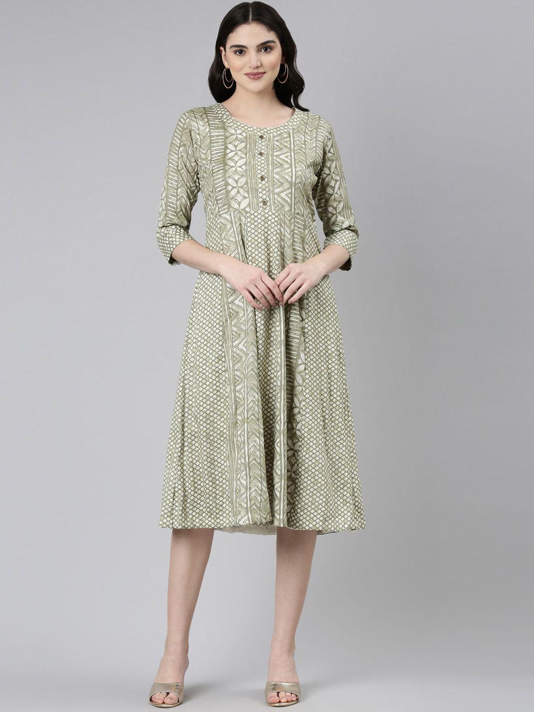 goldstroms geometric printed a-line ethnic dresses