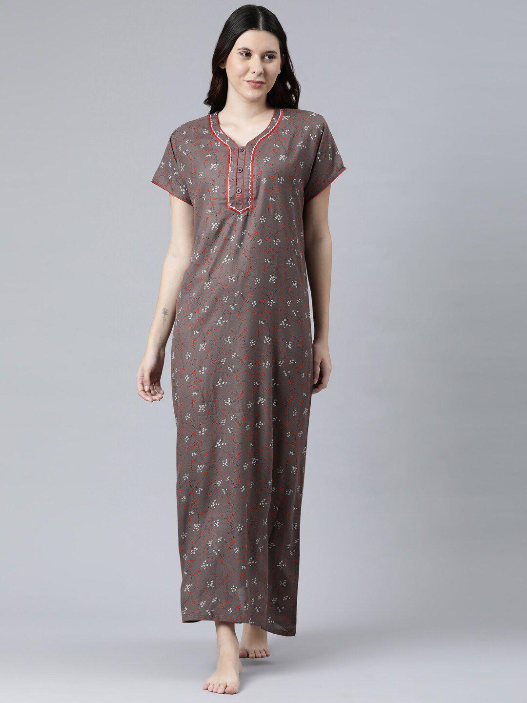 goldstroms grey printed alpine nightdress