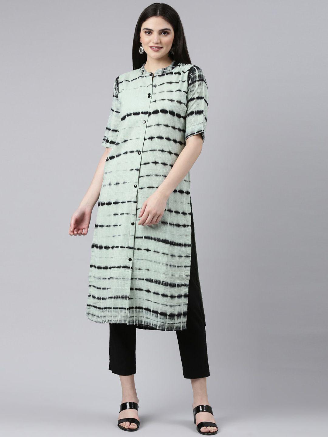 goldstroms mandarin collar abstract printed kurta