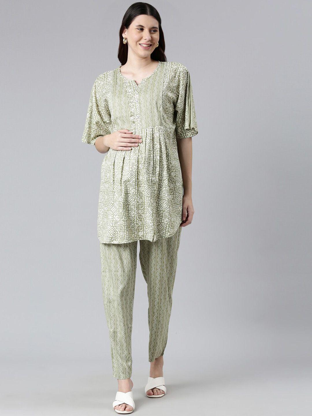 goldstroms printed maternity tunic & trouser