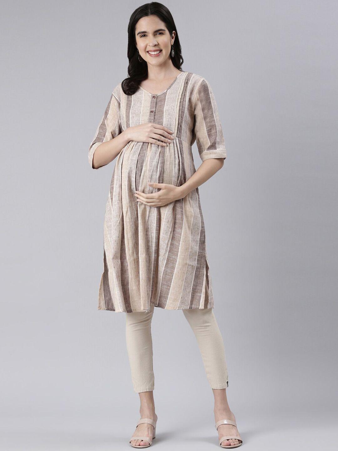 goldstroms striped printed a-line maternity kurta