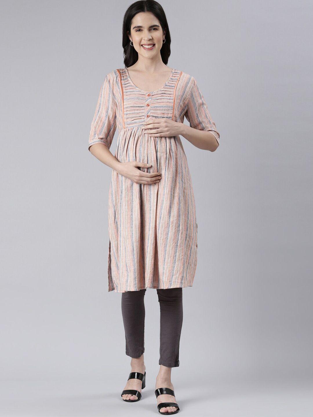 goldstroms striped printed a-line maternity kurta