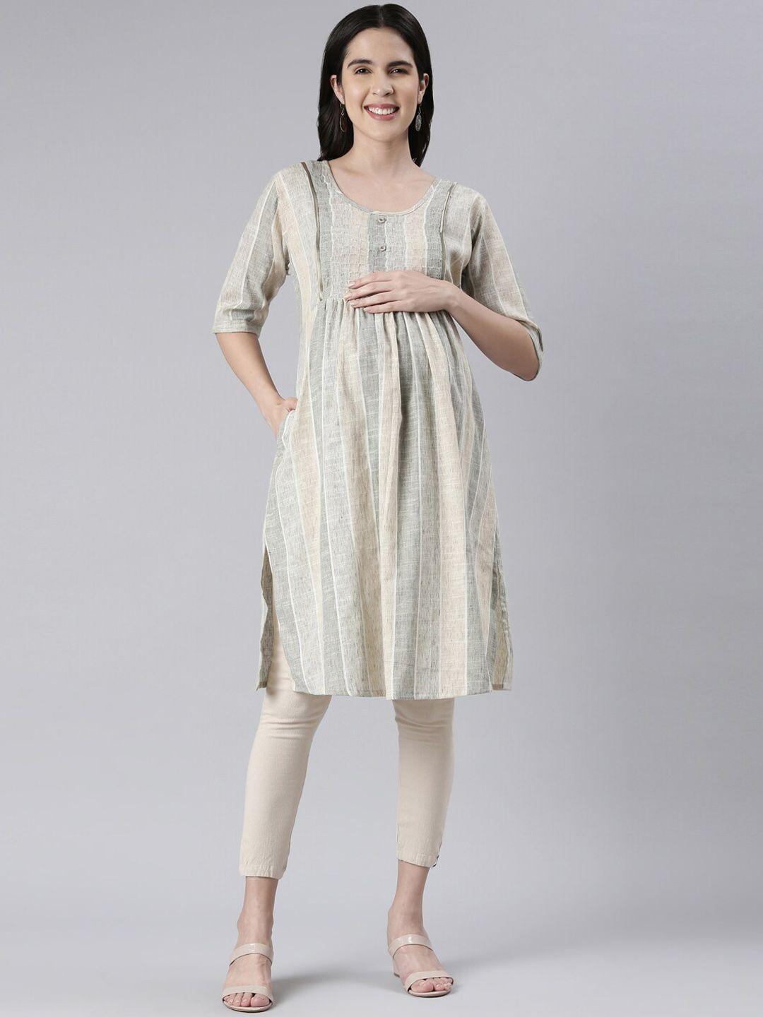 goldstroms striped printed a-line maternity kurta