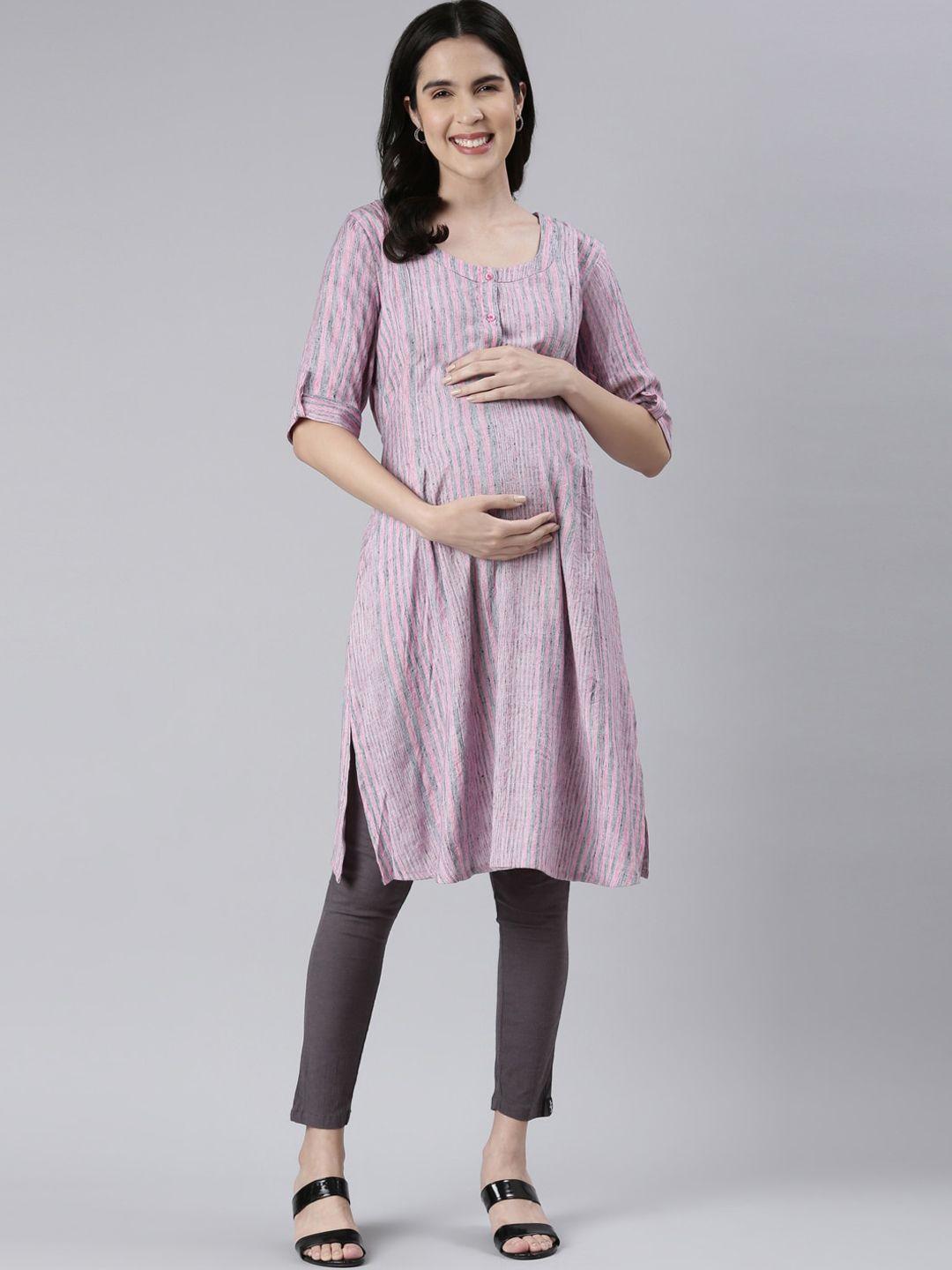 goldstroms striped printed a-line maternity kurta