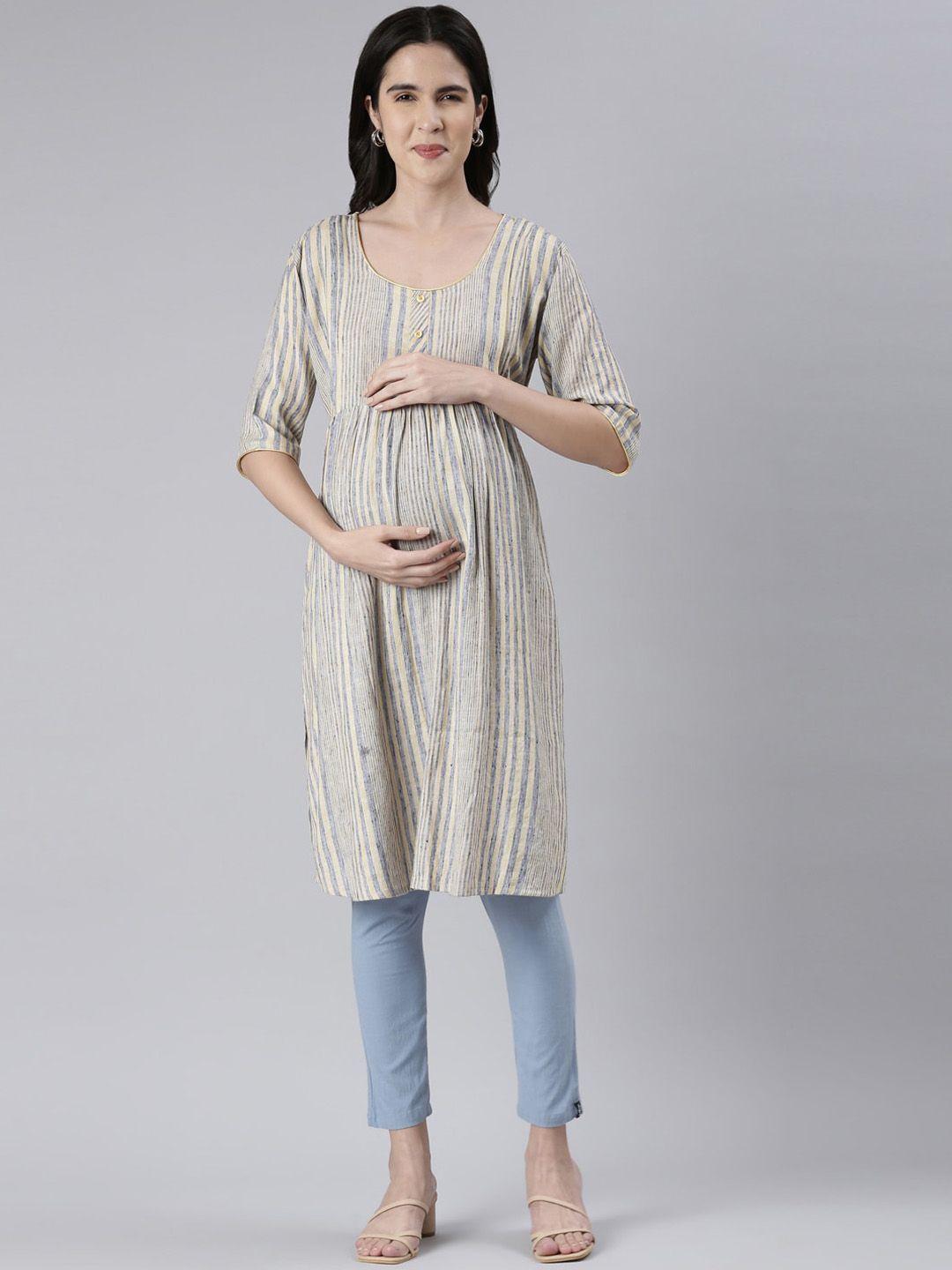 goldstroms striped printed a-line maternity kurta