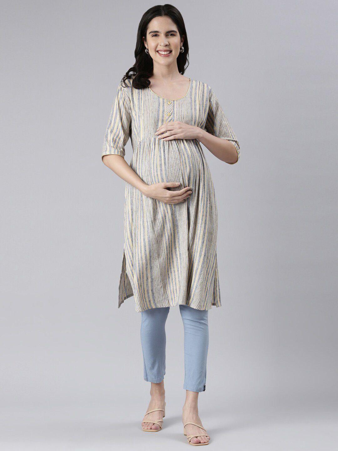 goldstroms striped straight maternity kurta