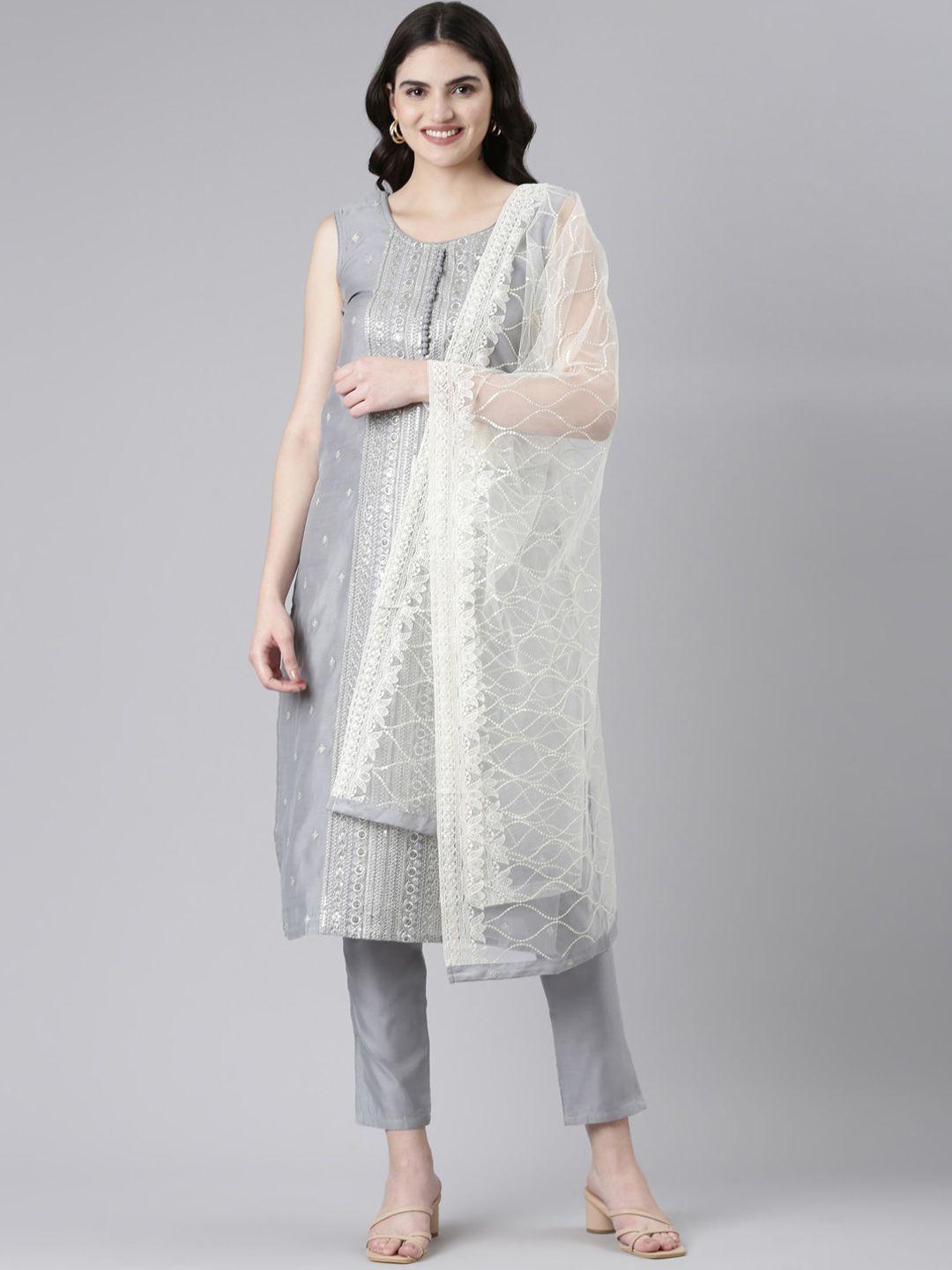 goldstroms women chanderi silk kurta with trousers & dupatta