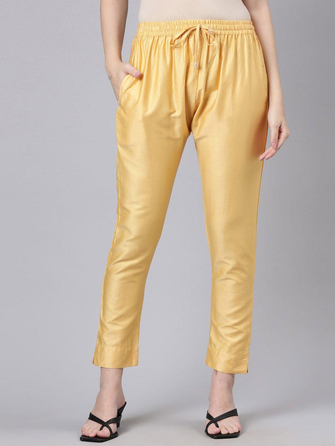 goldstroms women mid-rise cropped ethnic trousers