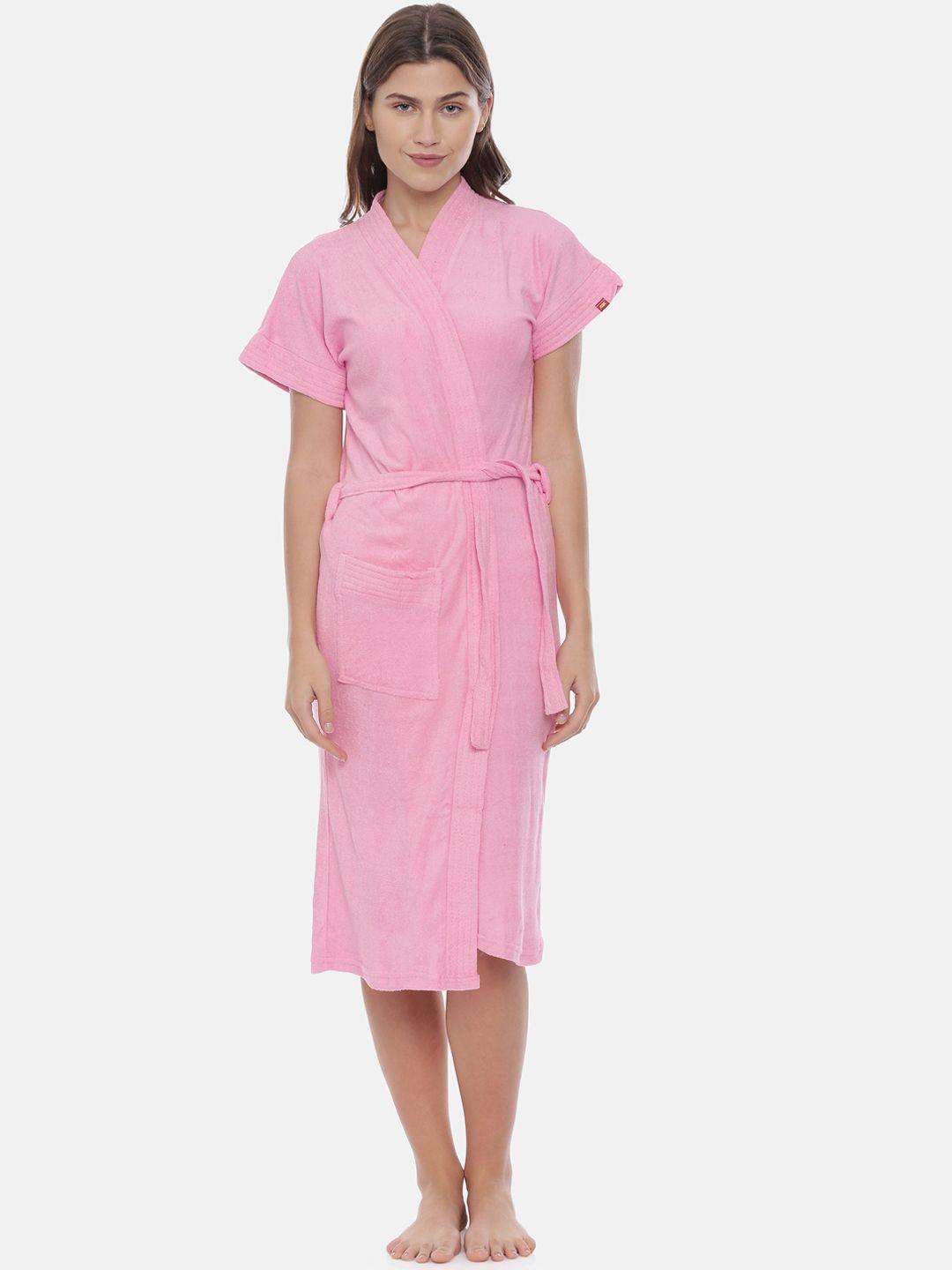 goldstroms women pink solid bathrobe