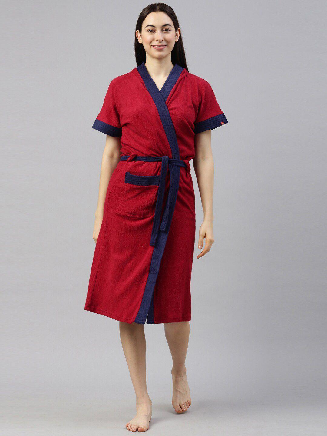 goldstroms women red & blue solid robe