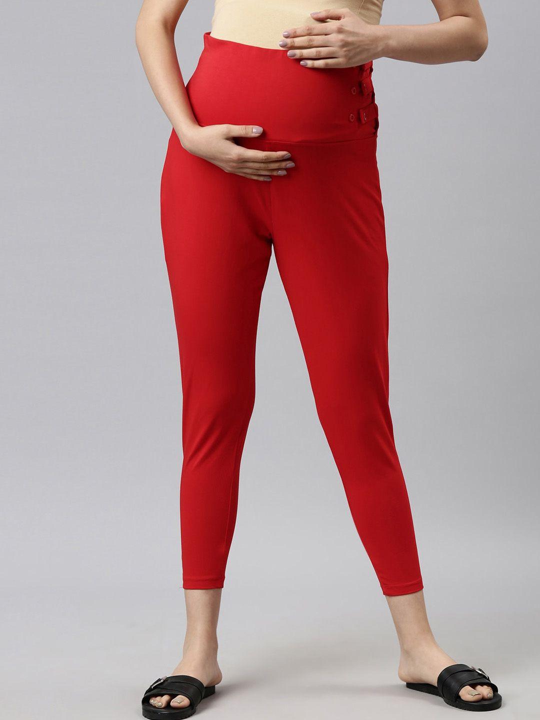 goldstroms women relaxed mom fit high-rise cotton maternity trousers